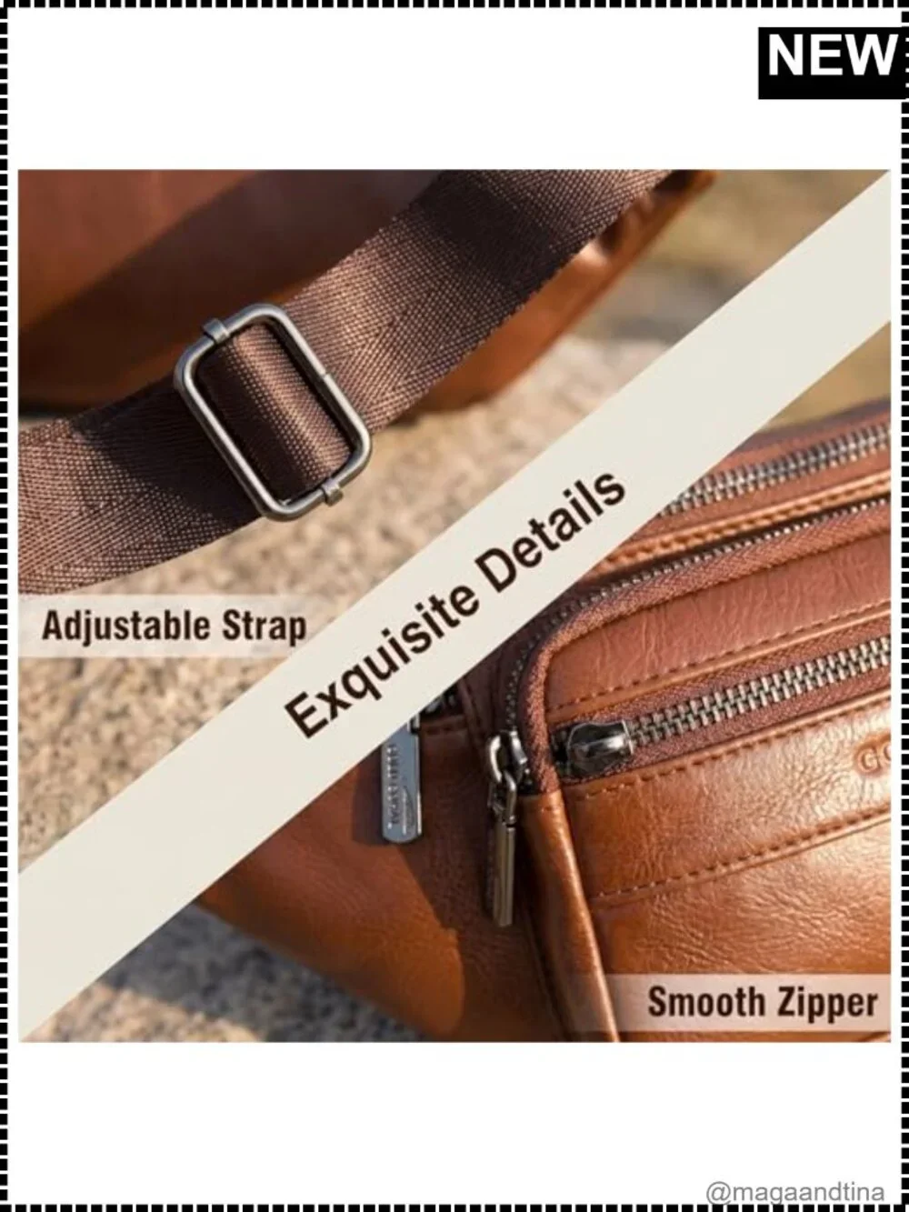 Genuine Leather Waist Pack Large Belt Bag with Adjustable Strap